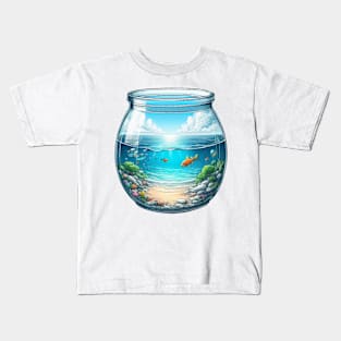 Sea View in Transparent Pot Kids T-Shirt